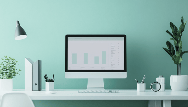 Desktop with a clean dashboard design